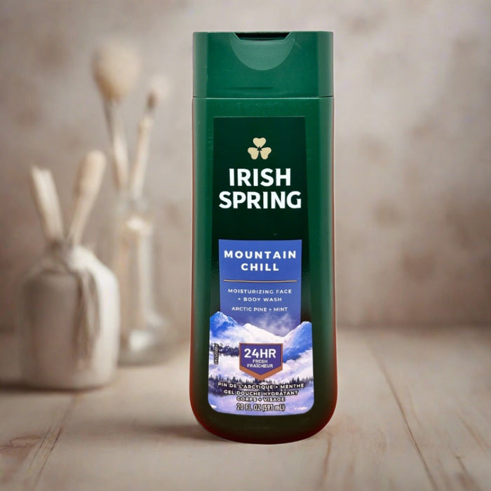 Irish Spring Mountain Chill Arctic Pine +Mint Face+Body Wash 591ml