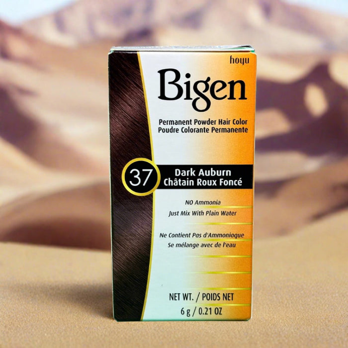 Bigen Permanent Powdered Hair Color 37 Dark Auburn, 6g / 0.21oz