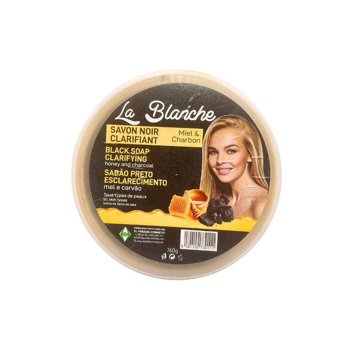 La Blanche Savon Noir Clarifiant miel & Charbon 760g