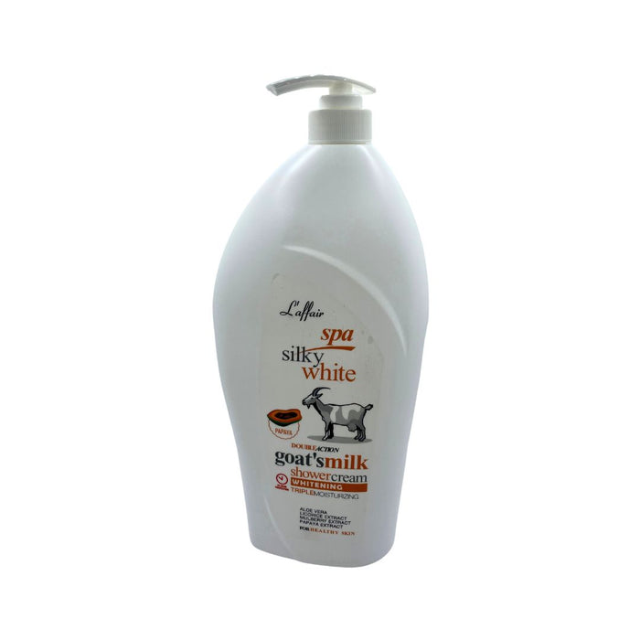 L'affair Spa Silky White Goat Milk Shower Cream W/Papaya 42.3oz/1200ml