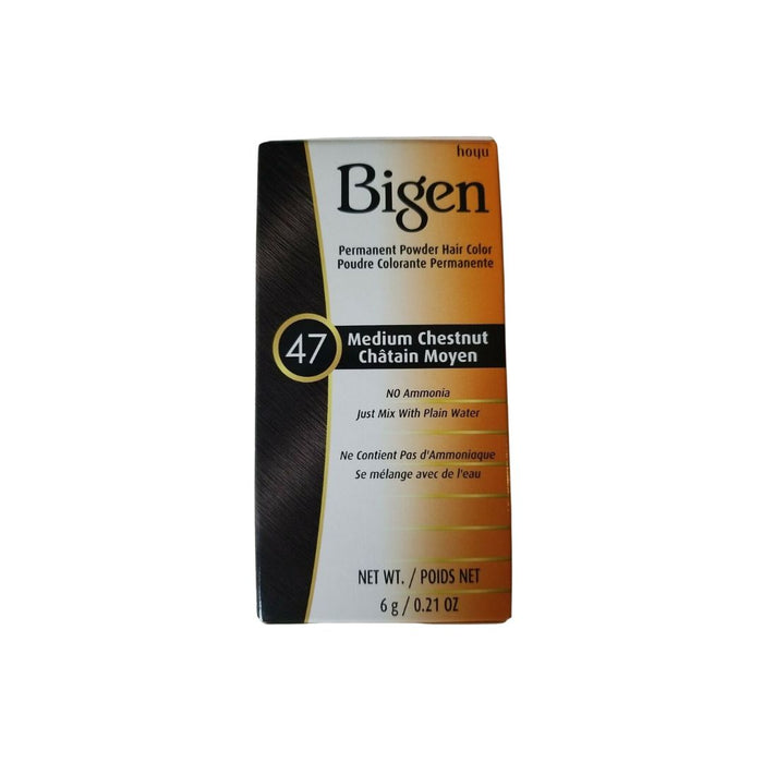 Bigen Permanent Powder Hair Color - 47 Medium Chestnut 0.21oz / 6g