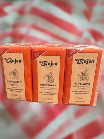 Bajen PEPPERMINT Bar Soap 7 Oz ( pack of 6 )