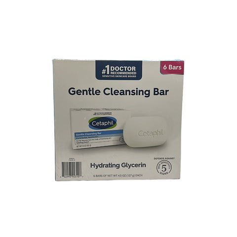 Cetaphil Gentle Cleansing Moisturizes Bar 6 Pack 4.5 Oz Each
