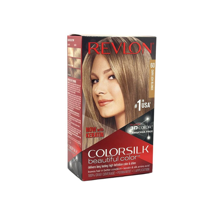 Revlon ColorSilk Beautiful Permanent Hair Color, 60 Dark Ash Blonde, 1 Count
